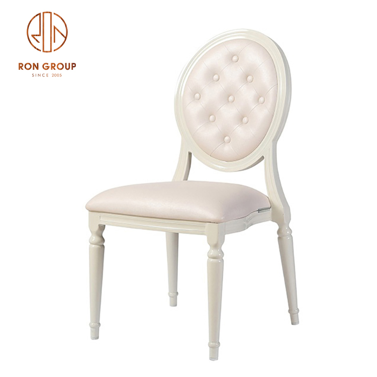 Hot Sale Luxury Furniture Hotel Banquet Chairs Wedding Event Party Aluminum Metal Frame Upholstered Coffee Dining Chair