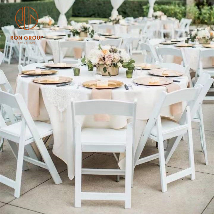 Wholesale Wedding Banquet Hotel Restaurant Garden Outdoor Dining Furniture White Plastic Foldable Folding Wimbledon Resin Chairs