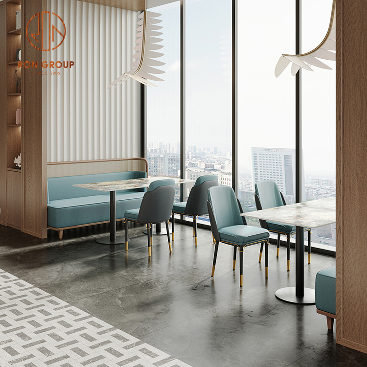Custom Modern Restaurant Furniture Commercial Cafe Table and Chair Set for Dining for Coffee Shops