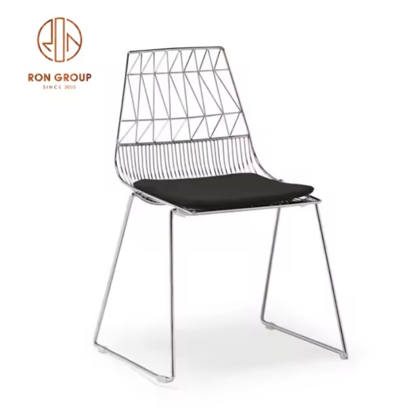 Foshan High Quality Modern Design Iron Metal Stacking Dining Room Furniture for Hotels Cafes Bars Restaurants and Schools