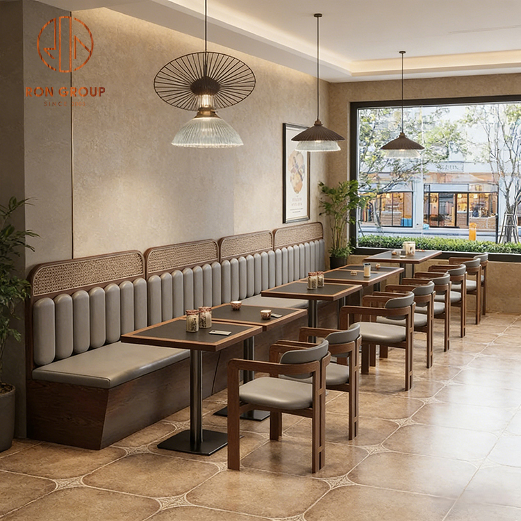 Modern Banquette Seating with Upholstered Booths & Commercial Dining Chairs