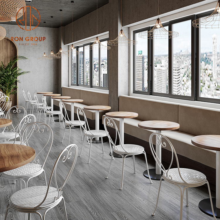 Customized Modern Design Metal Chair Set for Dining for Coffee Shops Hotels Cafes Budget-Friendly Restaurant Furniture