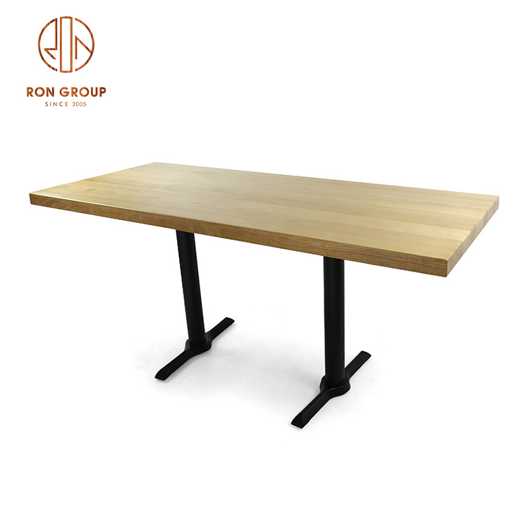 Banquet Furniture 2-Prong Style Wrought Iron Rectangular Dining Table