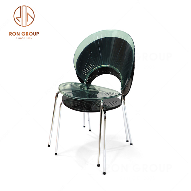 Wholesale popular cheap restaurant banquet Shell shape backrest ABS acrylic dining chair
