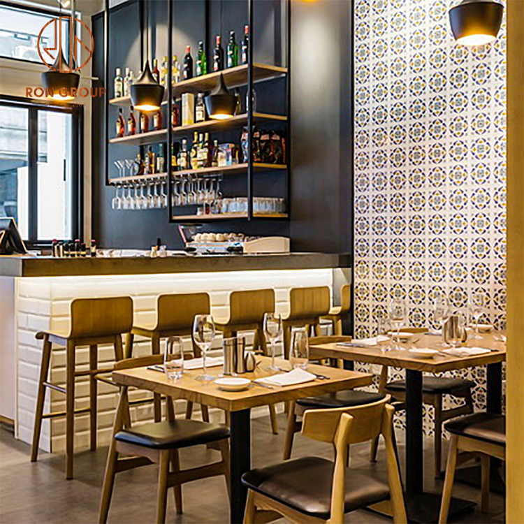 Solid Wood Restaurant Table & Matching Chairs Set Dining Table Furniture Commercial Solution