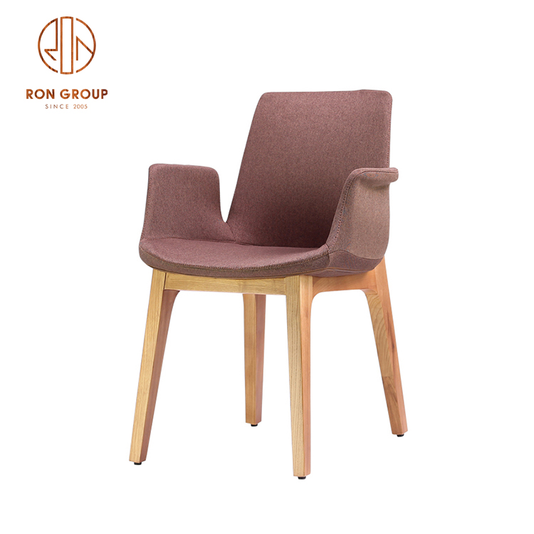 Modern Fashion High End Good Quality Commercial Dining Room Furniture Solid Ash Wood With Setting Cotton Cover Chairs for Sale